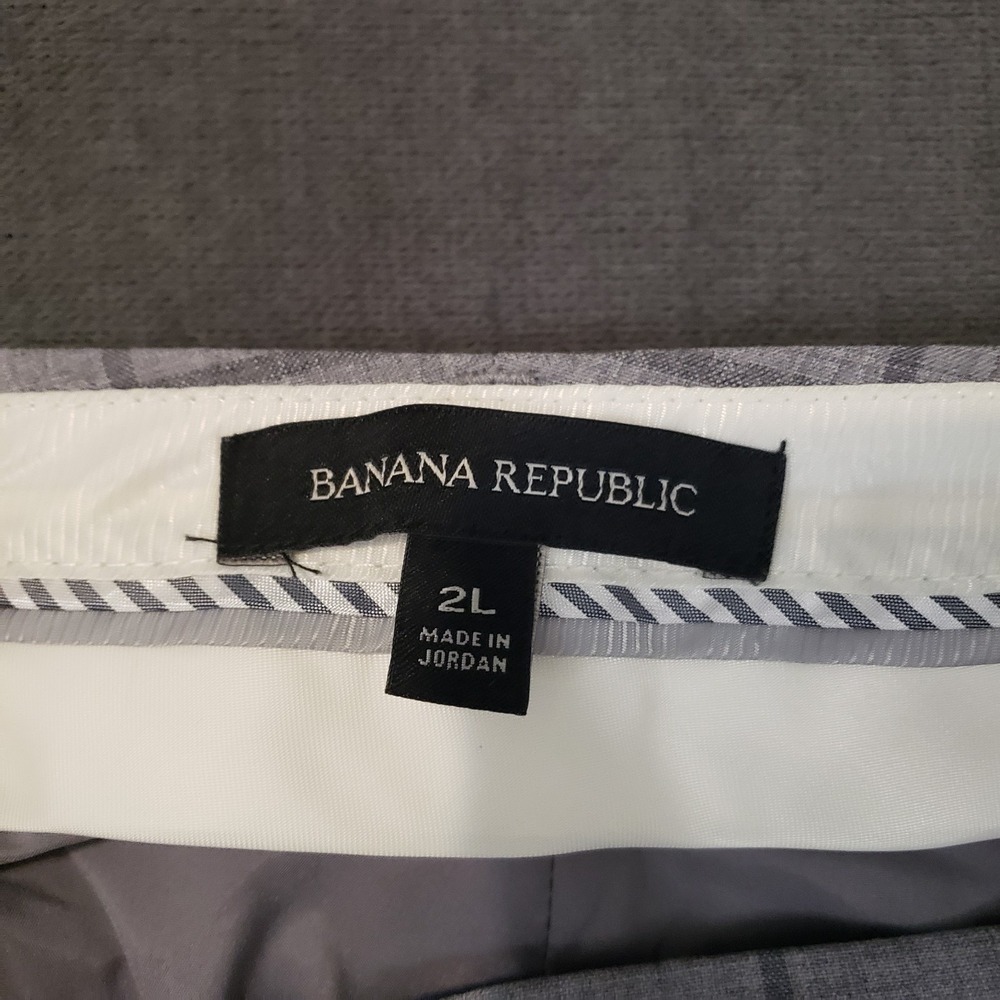 Banana Republic Trouser Womens Size 2 Tall Avery Gray Checkered Wool Blend - Picture 7 of 11